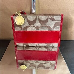 Coach Mini Skinny ID case with Legacy Lining